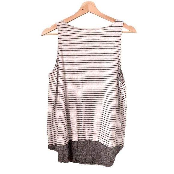 Vince Black and White Striped Tank Top 100% Cotton in Size Large - Picture 3 of 10